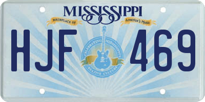 MS license plate HJF469