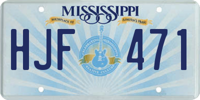 MS license plate HJF471