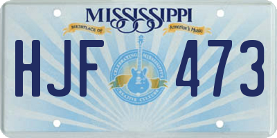 MS license plate HJF473