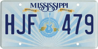 MS license plate HJF479