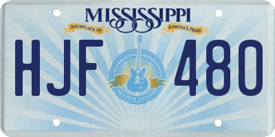 MS license plate HJF480