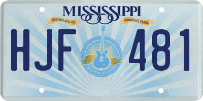 MS license plate HJF481
