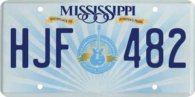 MS license plate HJF482