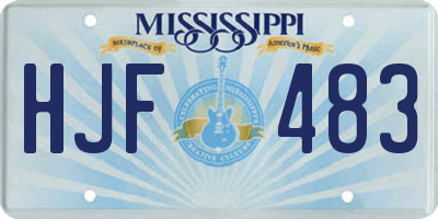 MS license plate HJF483