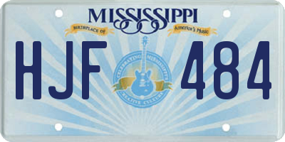 MS license plate HJF484