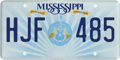 MS license plate HJF485