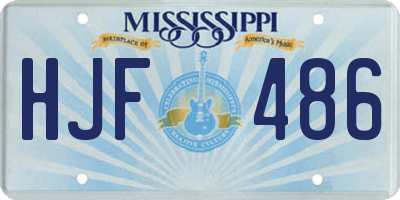MS license plate HJF486