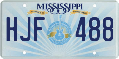 MS license plate HJF488