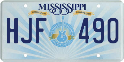 MS license plate HJF490