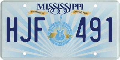 MS license plate HJF491