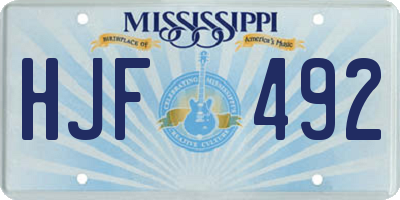 MS license plate HJF492