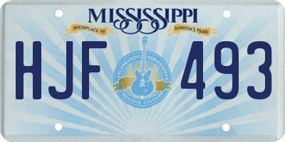 MS license plate HJF493