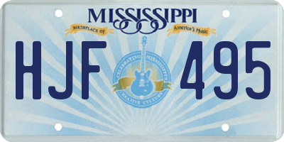 MS license plate HJF495