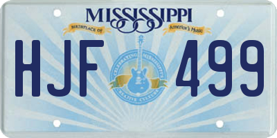 MS license plate HJF499