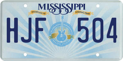 MS license plate HJF504