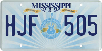 MS license plate HJF505