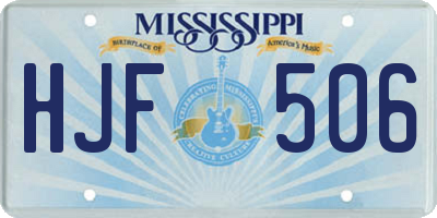 MS license plate HJF506