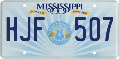 MS license plate HJF507