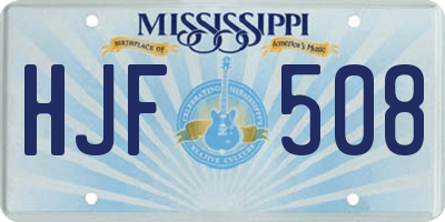 MS license plate HJF508