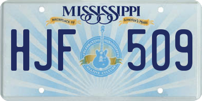 MS license plate HJF509