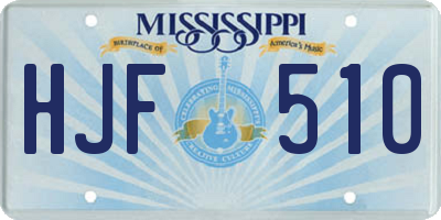 MS license plate HJF510