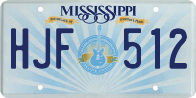 MS license plate HJF512