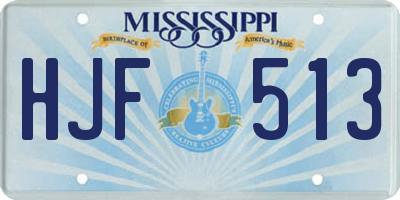 MS license plate HJF513