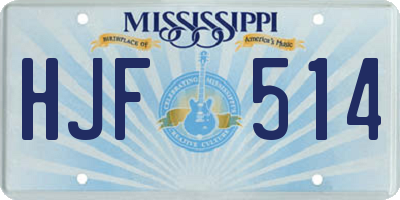 MS license plate HJF514