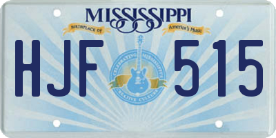 MS license plate HJF515