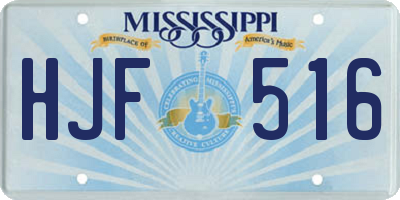 MS license plate HJF516