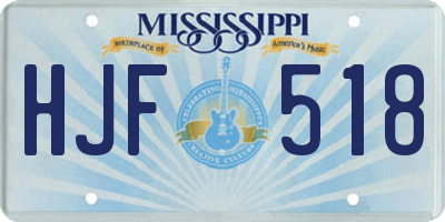 MS license plate HJF518