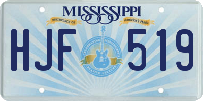 MS license plate HJF519