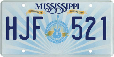 MS license plate HJF521