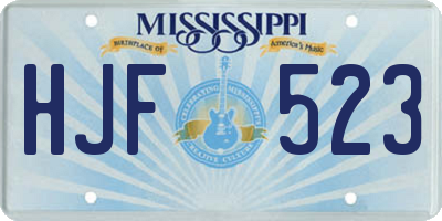 MS license plate HJF523