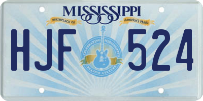 MS license plate HJF524