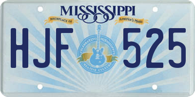 MS license plate HJF525