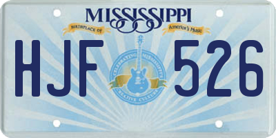 MS license plate HJF526