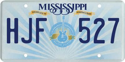 MS license plate HJF527