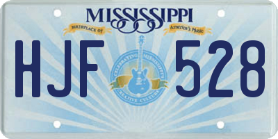 MS license plate HJF528
