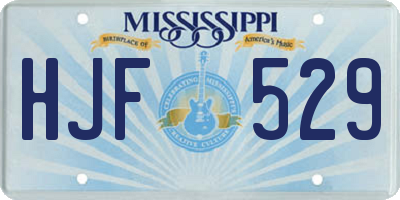 MS license plate HJF529