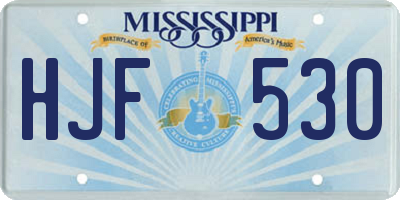 MS license plate HJF530