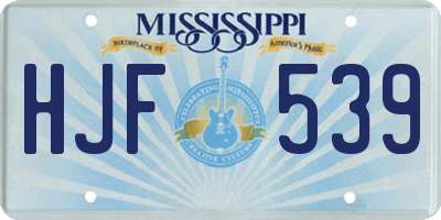 MS license plate HJF539