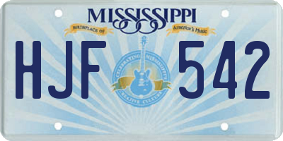 MS license plate HJF542