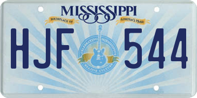 MS license plate HJF544