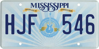MS license plate HJF546
