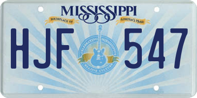 MS license plate HJF547
