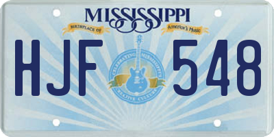 MS license plate HJF548