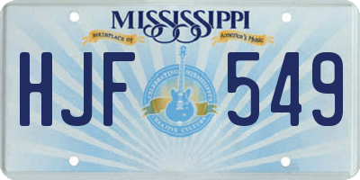 MS license plate HJF549