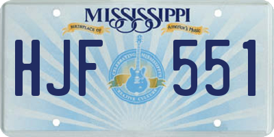 MS license plate HJF551