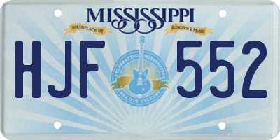 MS license plate HJF552